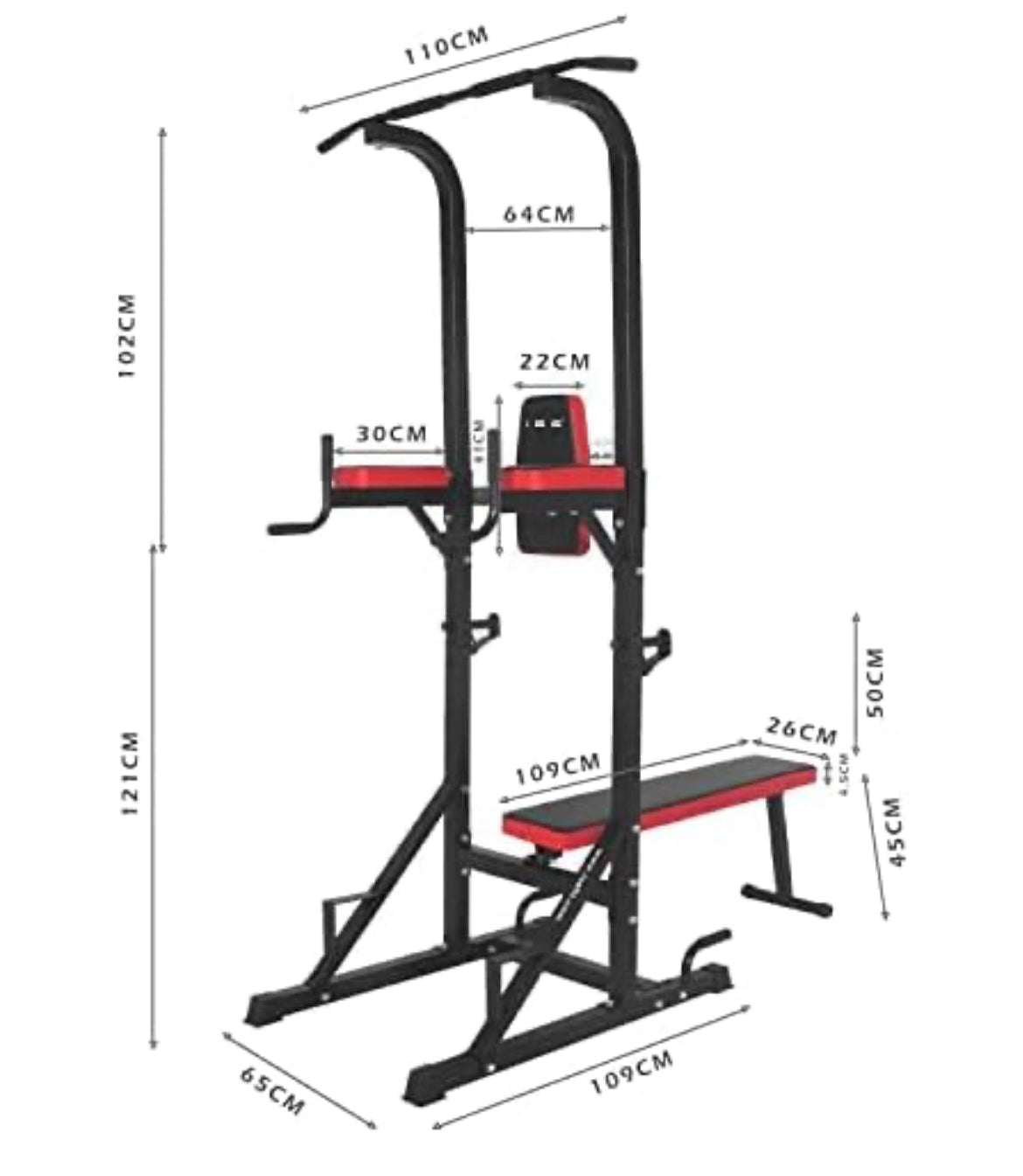 Station de musculation multifonctionnelle avec banc de musculation pliable