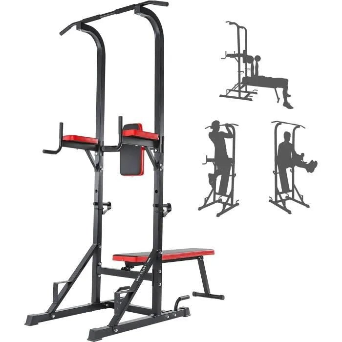 Station de musculation multifonctionnelle avec banc de musculation pliable