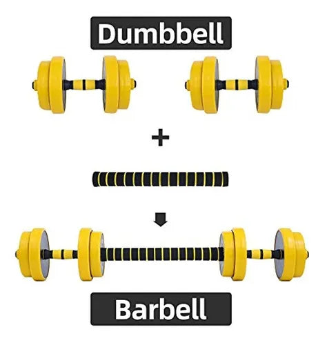 Multifonctions Ensemble d'haltères réglables Sport 2 en 1 (10kg-20 kg-30kg-40kg) avec colliers de serrage et tube de connexion