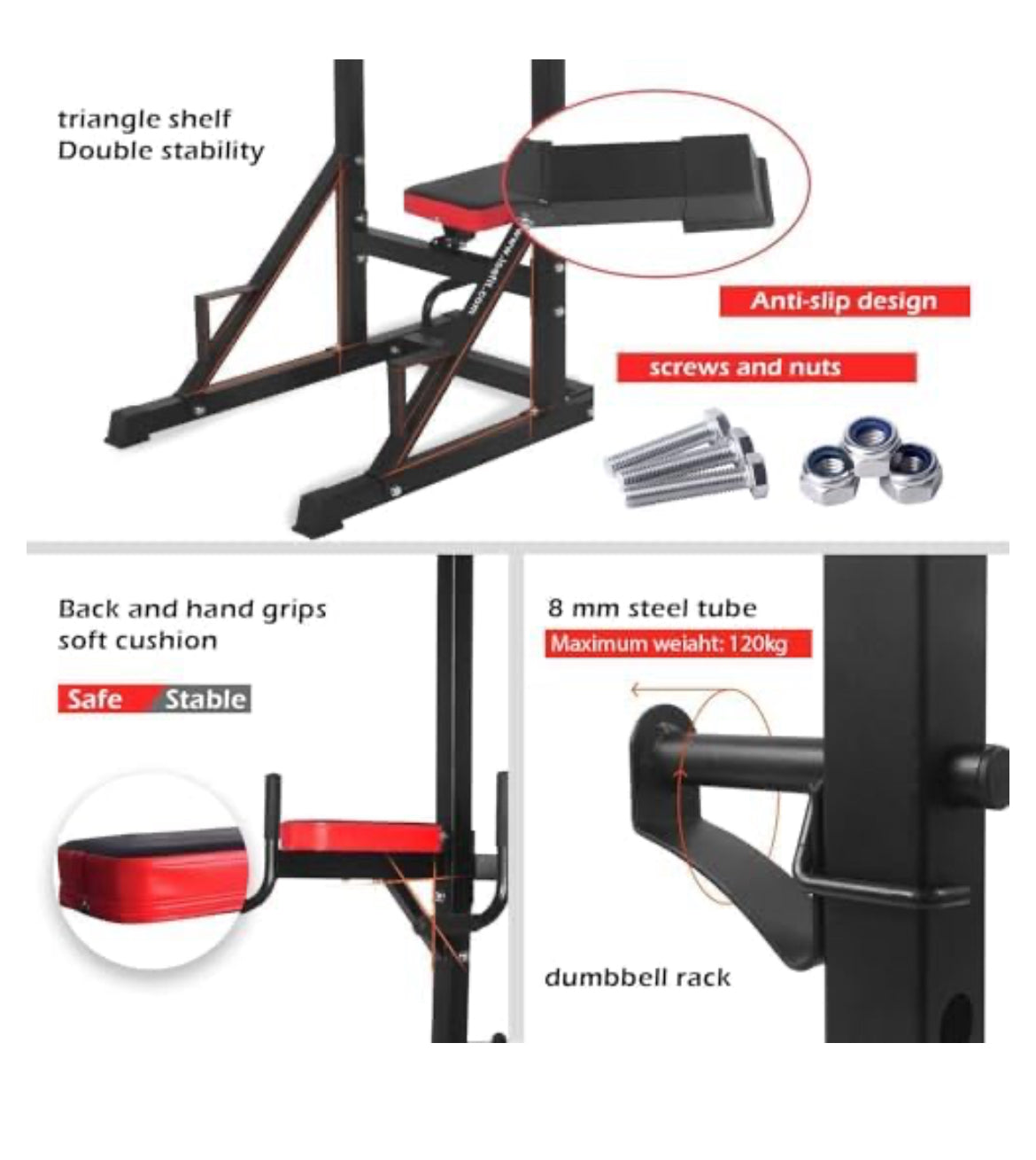 Station de musculation multifonctionnelle avec banc de musculation pliable