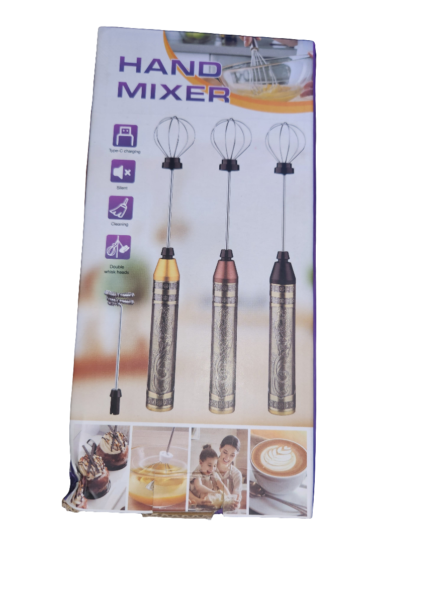 Mélange portable à main avec têtes à double fouet rechargeable