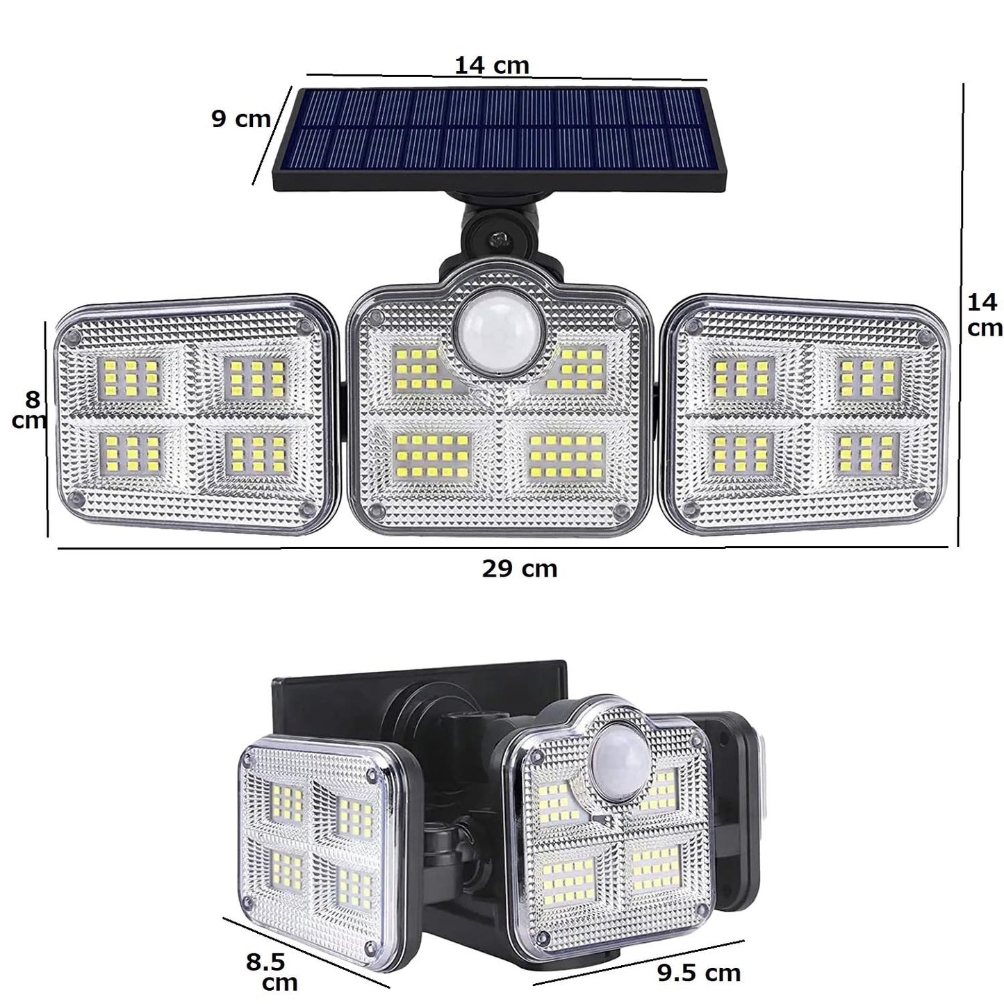 Applique murale LED d'extérieur étanche à énergie solaire avec détecteur de mouvement et télécommande