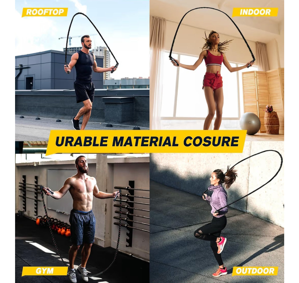 Corde à sauter lestée Entraînement de puissance pour améliorer la condition physique