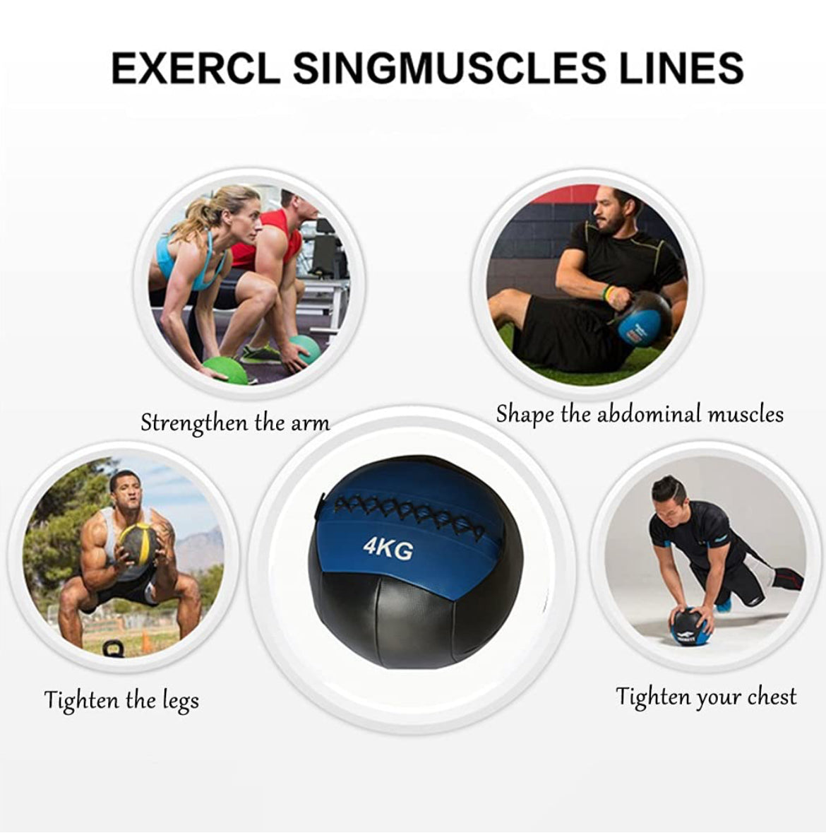 Medicine Ball (Boule de Slam À Coque Souple avec Poignée Antidérapante)