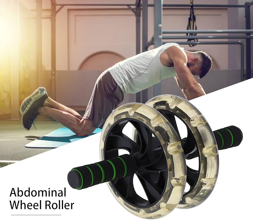 Rouleau de roue abdominale antidérapant à double roues