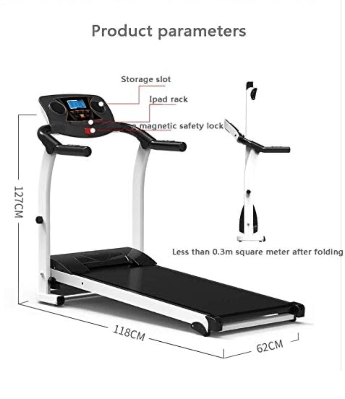 Tapis roulant électrique motorisé Portable Pad
