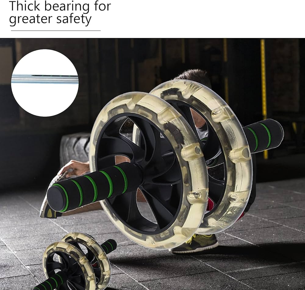 Rouleau de roue abdominale antidérapant à double roues
