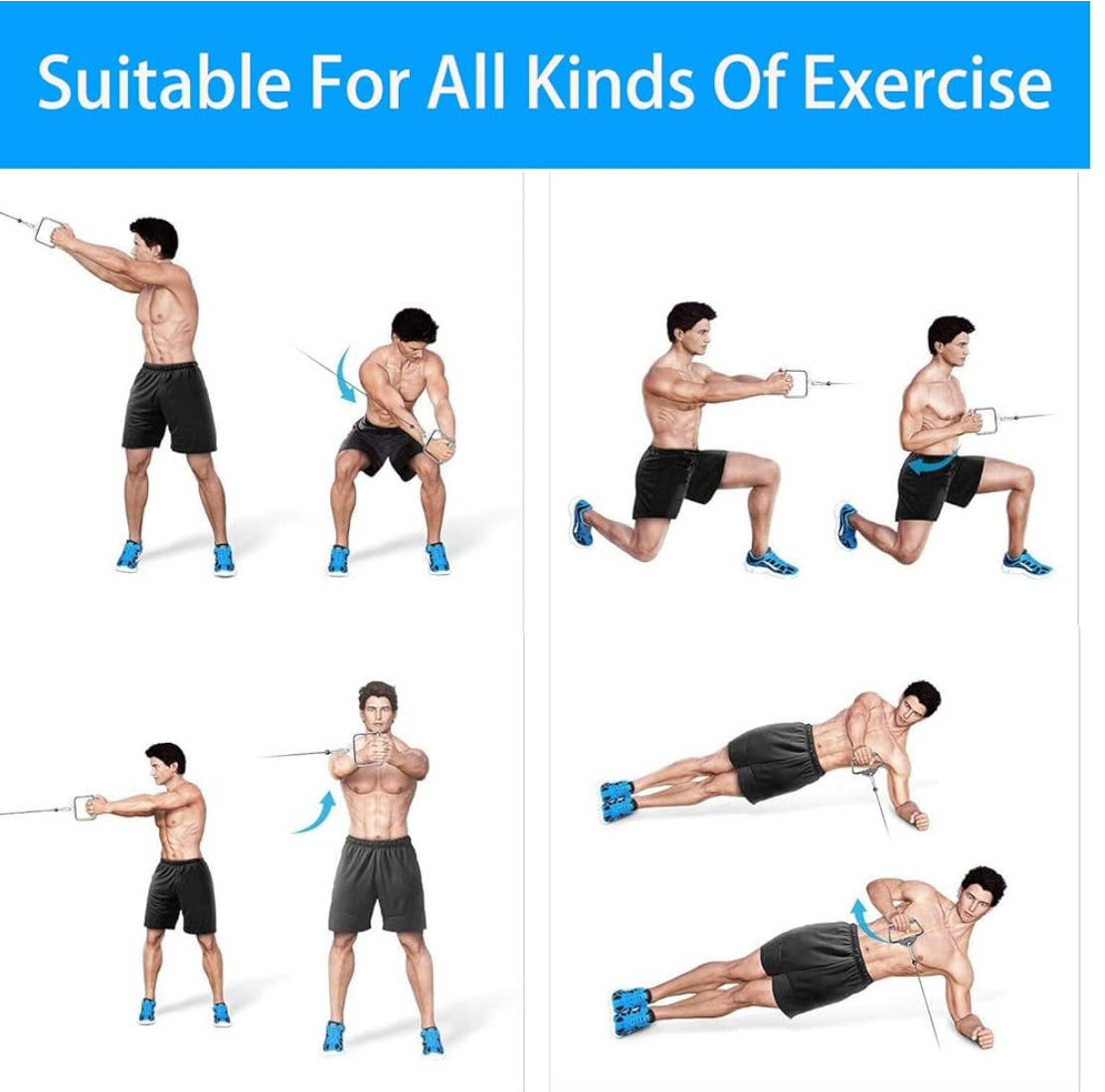 Poignée de Traction Courte,du Câble Biceps Fixation