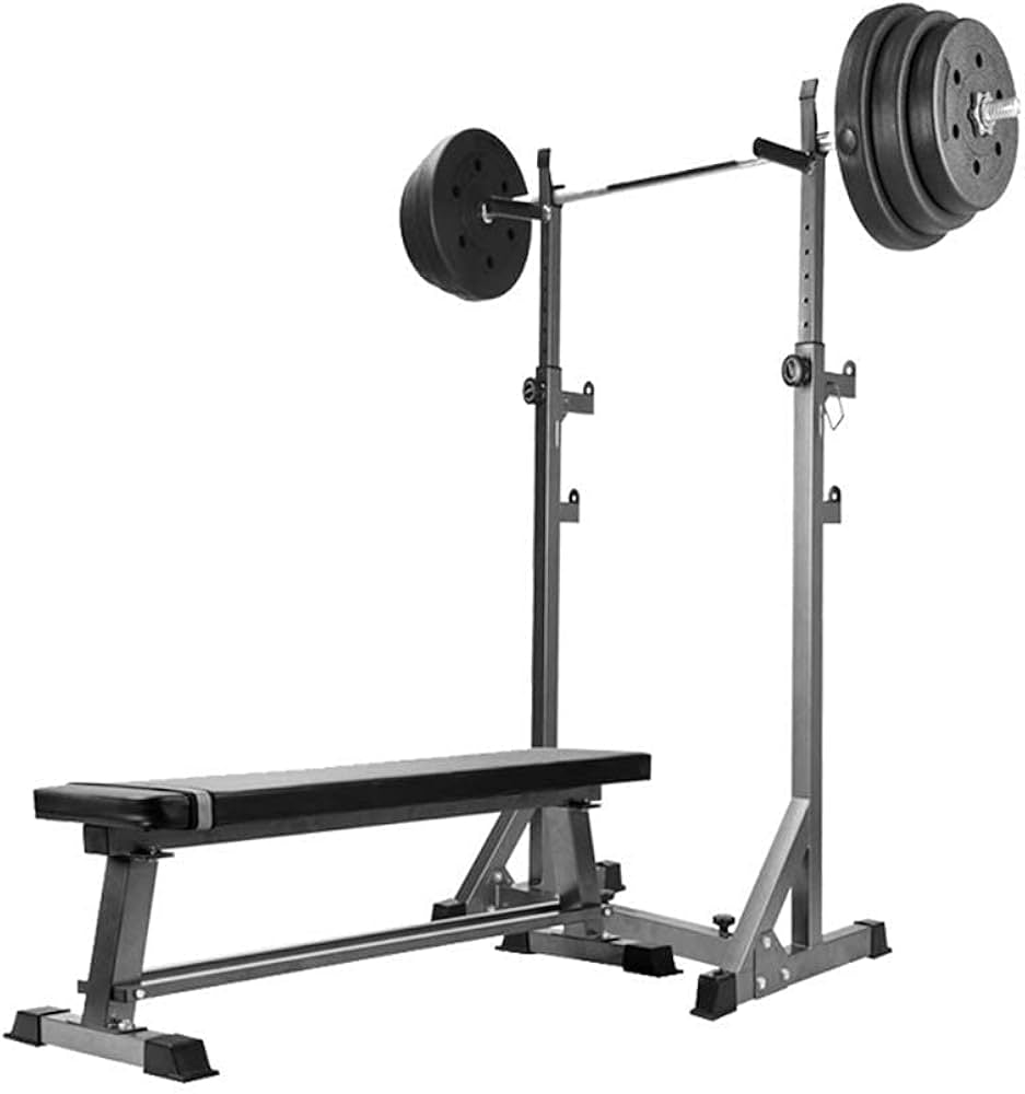 Support à squats multifonction réglable en poids (avec Support pour haltères)