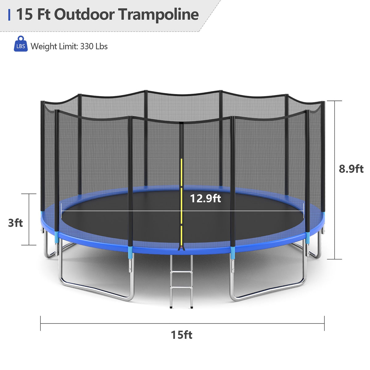 Trampoline haut de gamme de haute qualité assez grand pour 8 enfants