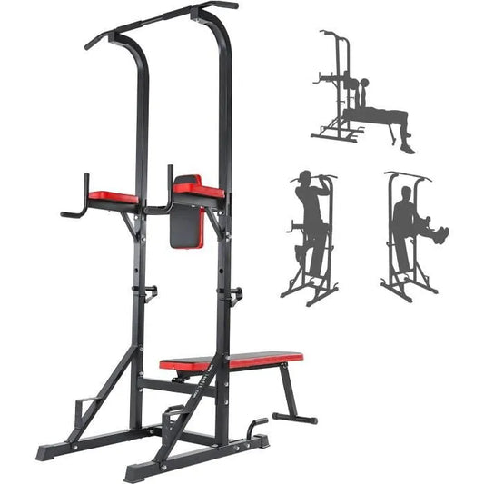 Station de musculation multifonctionnelle avec banc de musculation pliable