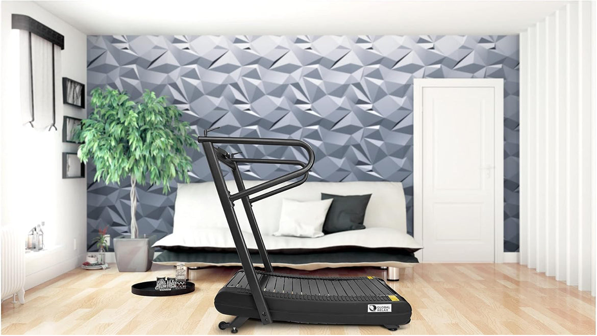 Tapis de course GLOBAL RELAX Vitesses de 1 à 20 km/heure Inclinaison automatique et manuelle (Ecran LCD et digital Bluetooth USB)