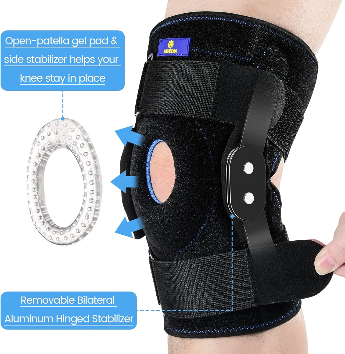 Genouillère articulée pour femmes/hommes, douleurs articulaires,
