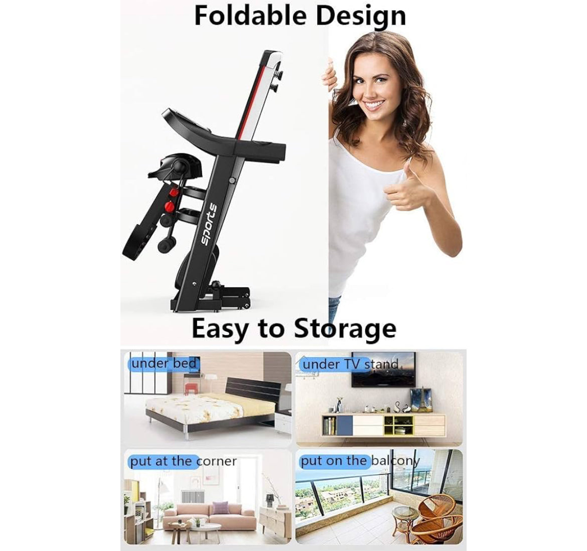 Tapis de course multifonction avec rouleaux de massage & écran digital (BTSS)