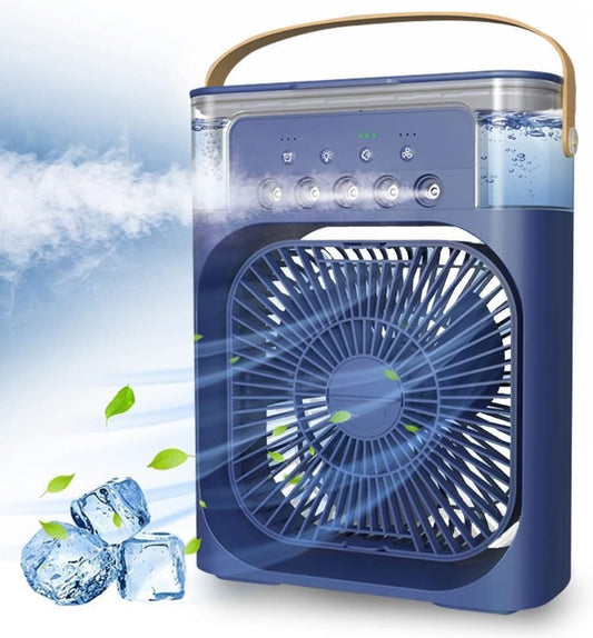 Ventilateur de climatisation portable Humidificateur d'air alimenté par USB 7 LED Petit refroidisseur d'air avec 3 vitesses Ventilateur de refroidissement ultra silencieux