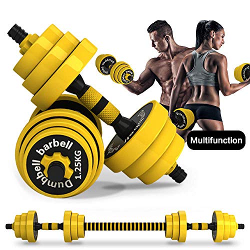 Multifonctions Ensemble d'haltères réglables Sport 2 en 1 (10kg-20 kg-30kg-40kg) avec colliers de serrage et tube de connexion