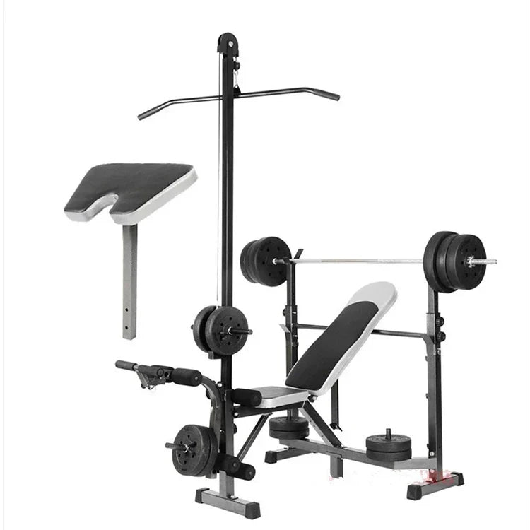 Banc d'haltérophilie multifonctions à traction haute