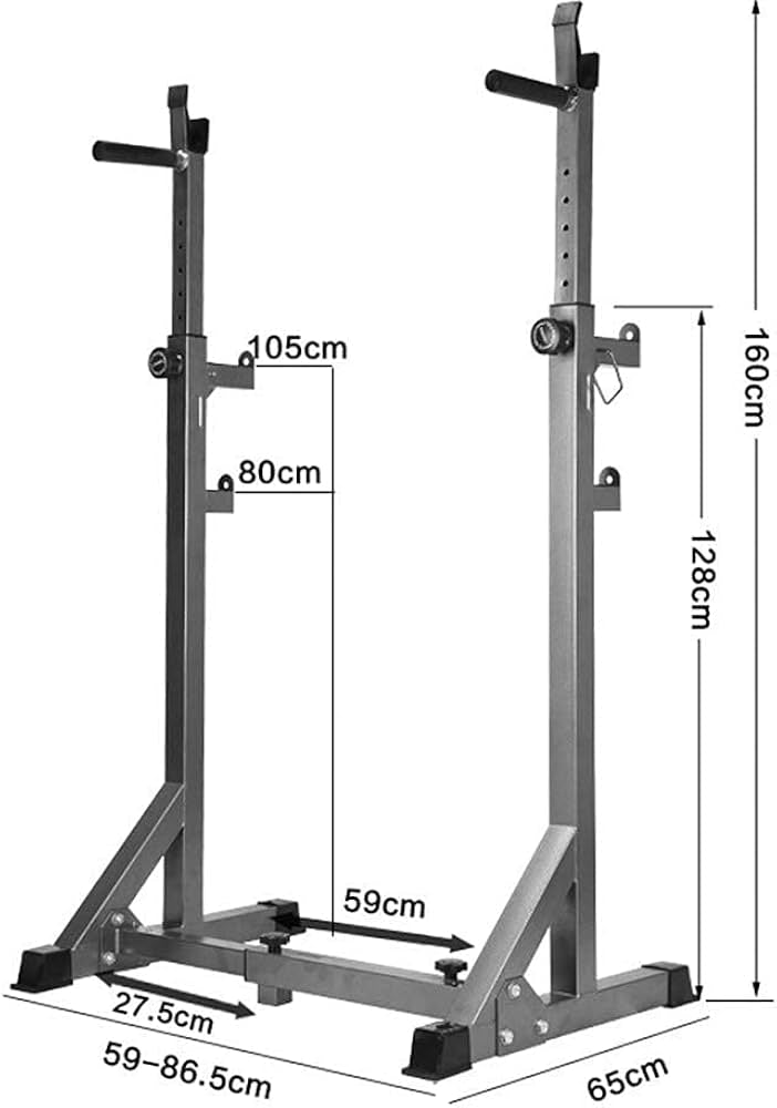 Support à squats multifonction réglable en poids (avec Support pour haltères)