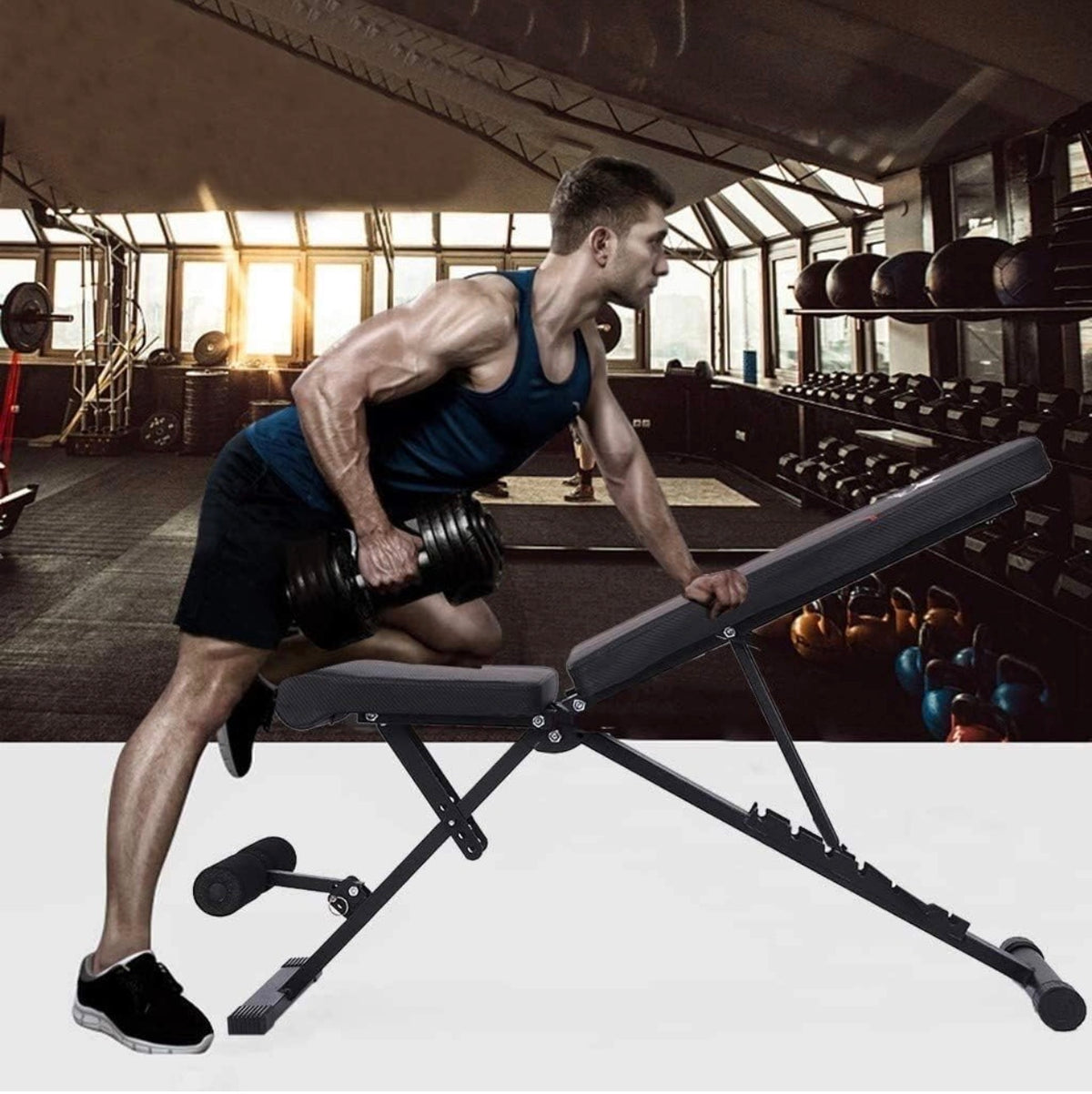 Banc de musculation pliable et réglable