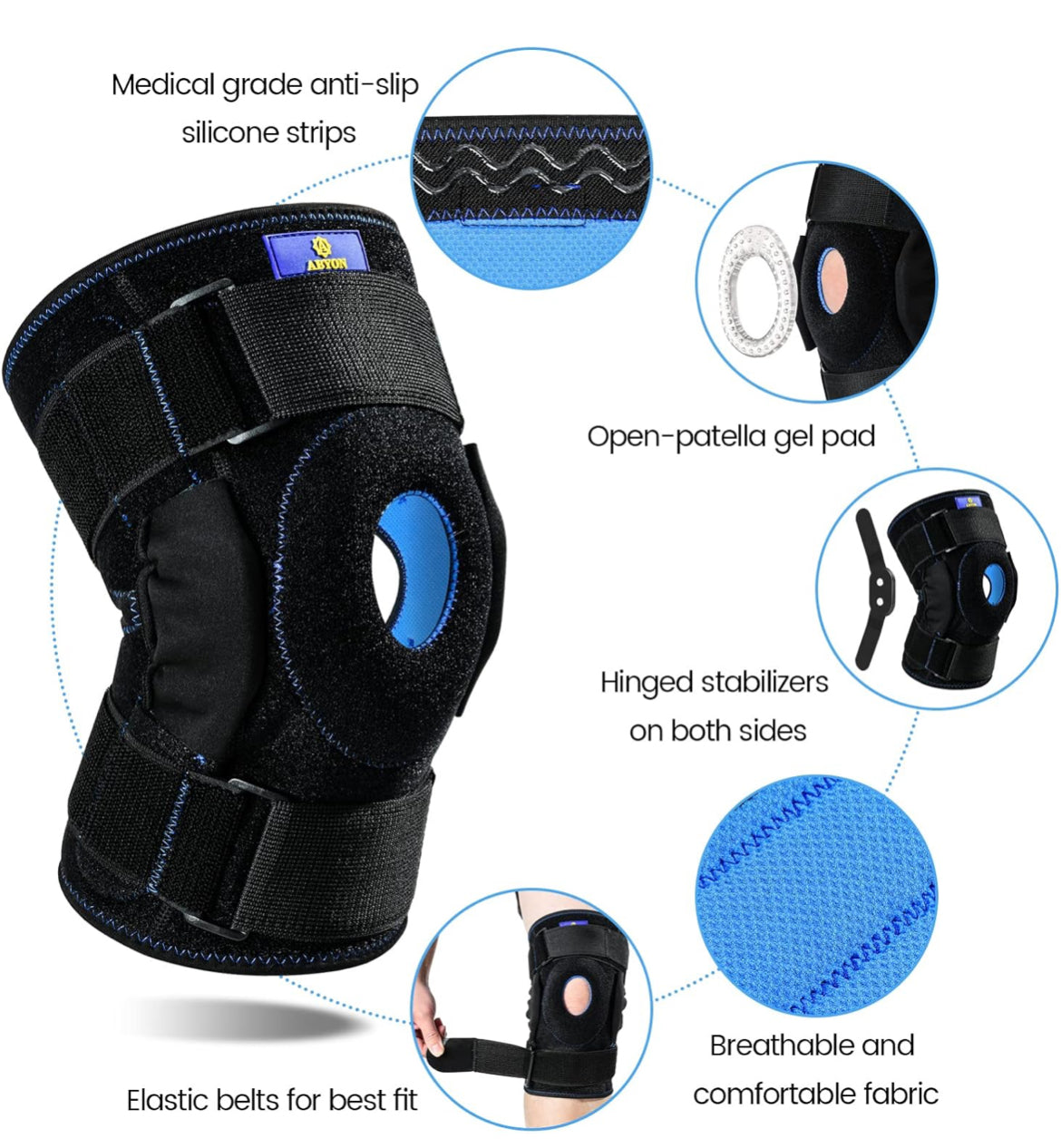 Genouillère articulée pour femmes/hommes, douleurs articulaires,