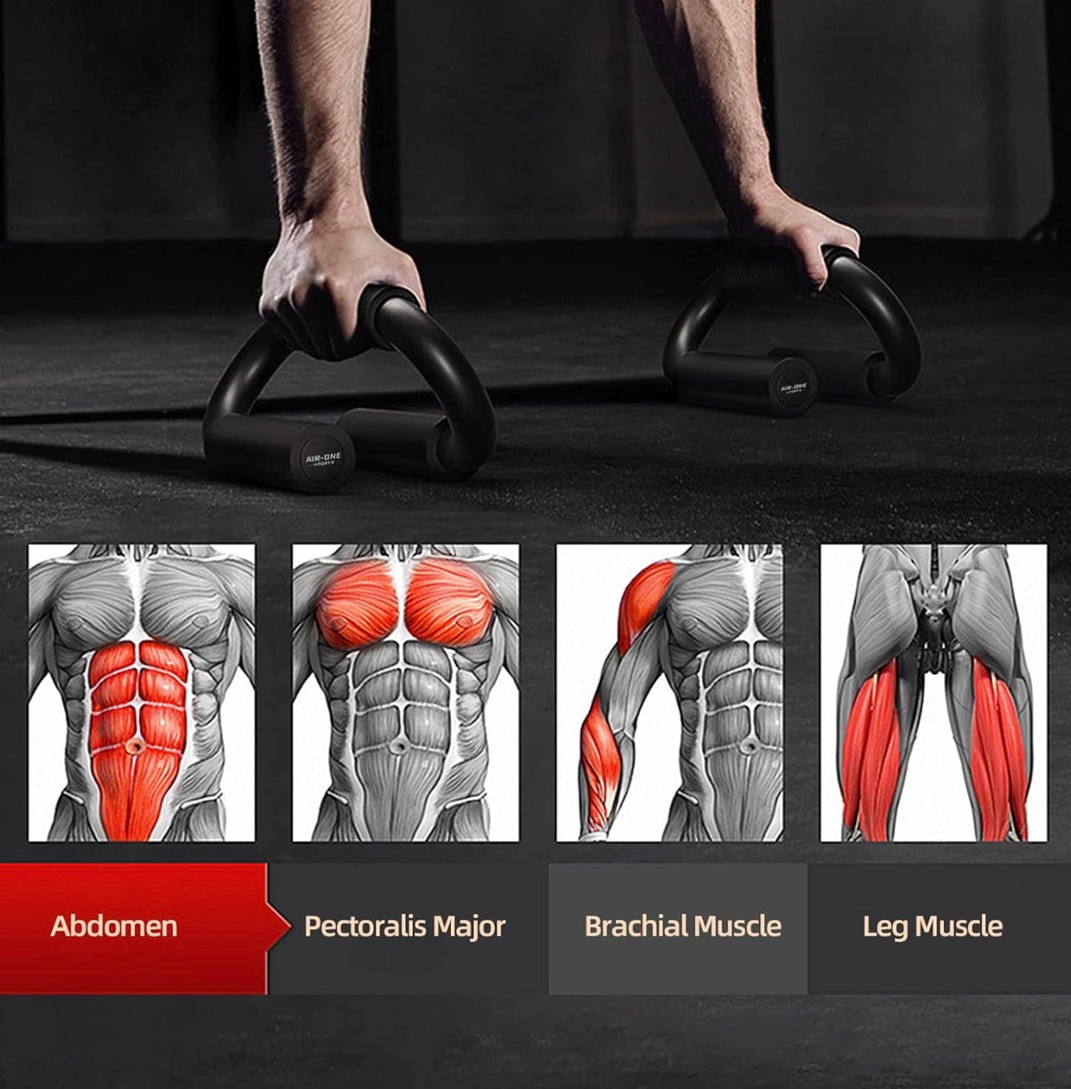 Supports de pompes robustes en forme de S (poignées de protection pour les poignets pour l'entraînement musculaire)