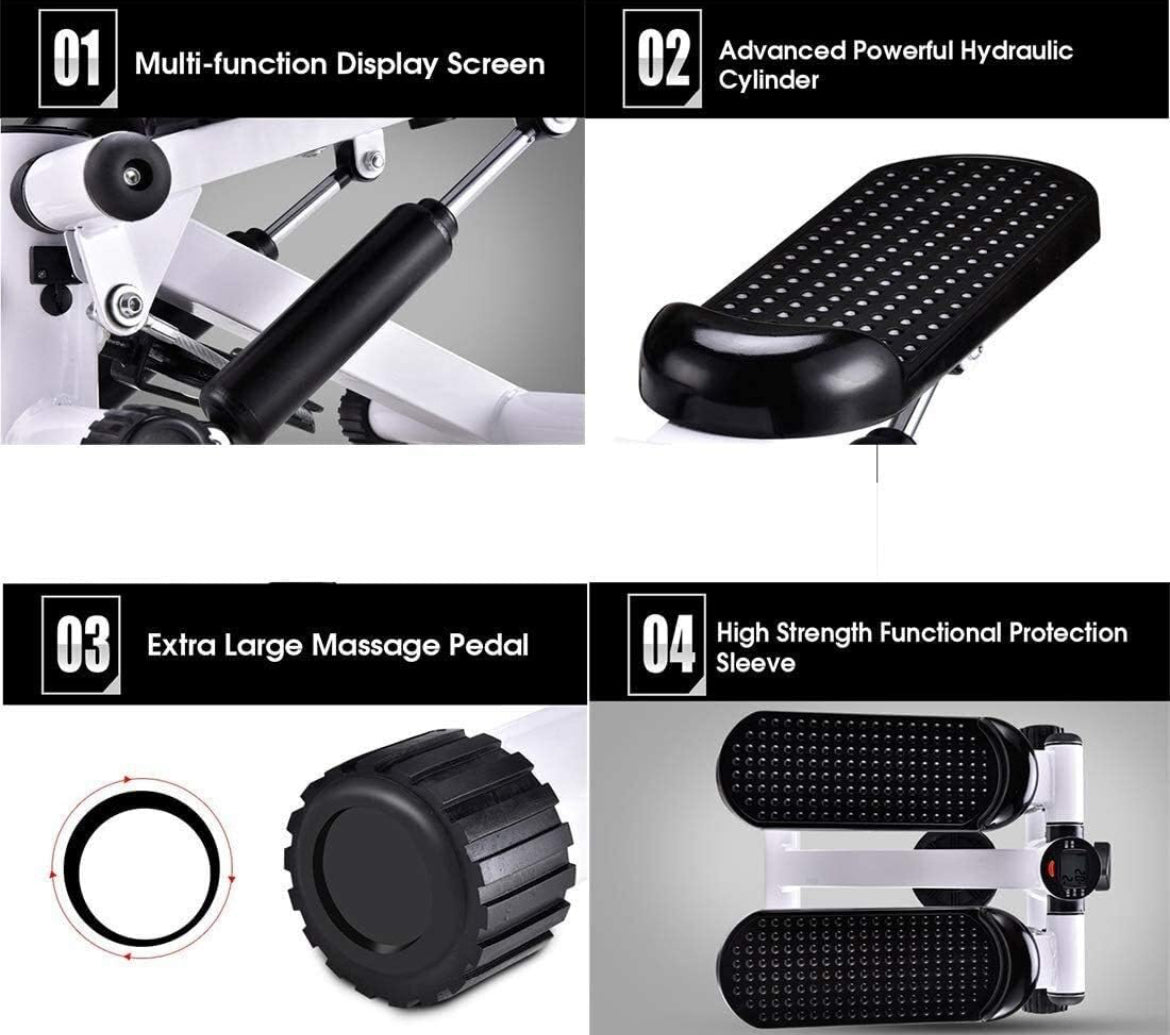 Mini Stepper avec écran Multifonctions et Cordes Élastique
