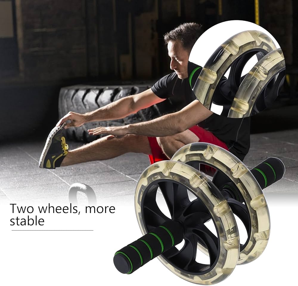 Rouleau de roue abdominale antidérapant à double roues