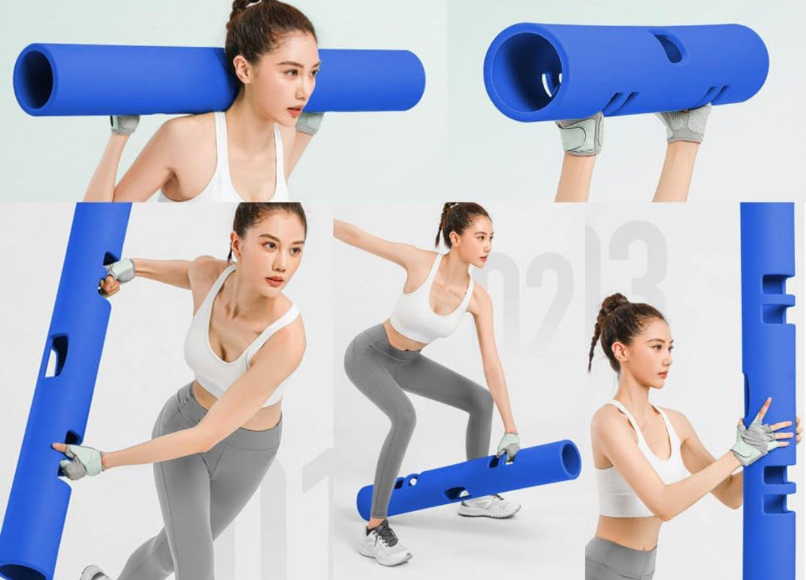 Barre de poids en caoutchouc d’entraînement durable portable