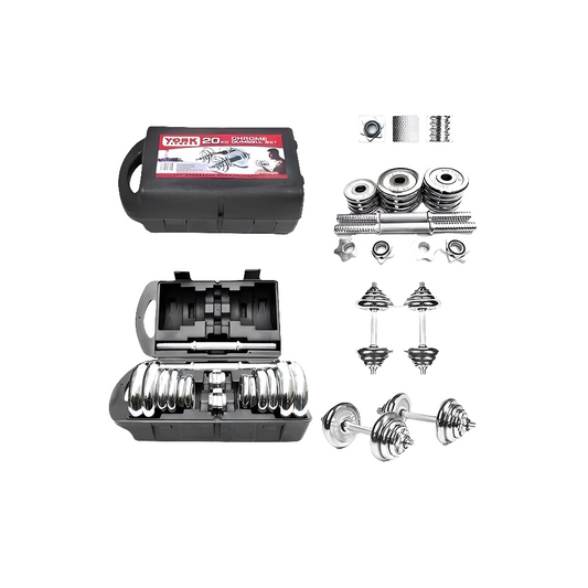 Kit d'haltères chromées 20KG York Fitness