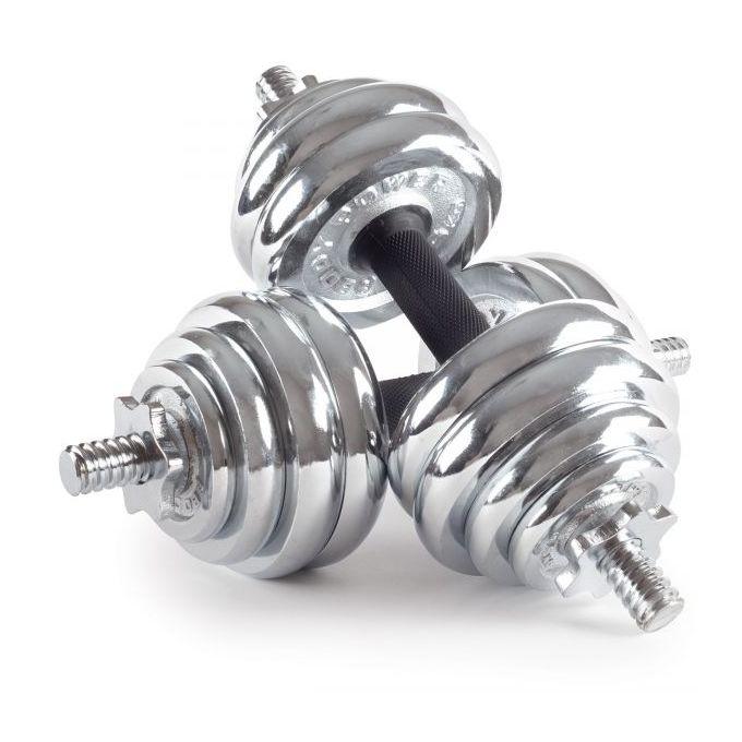 Kit d'haltères chromées 15KG York Fitness - Lewndi Tech