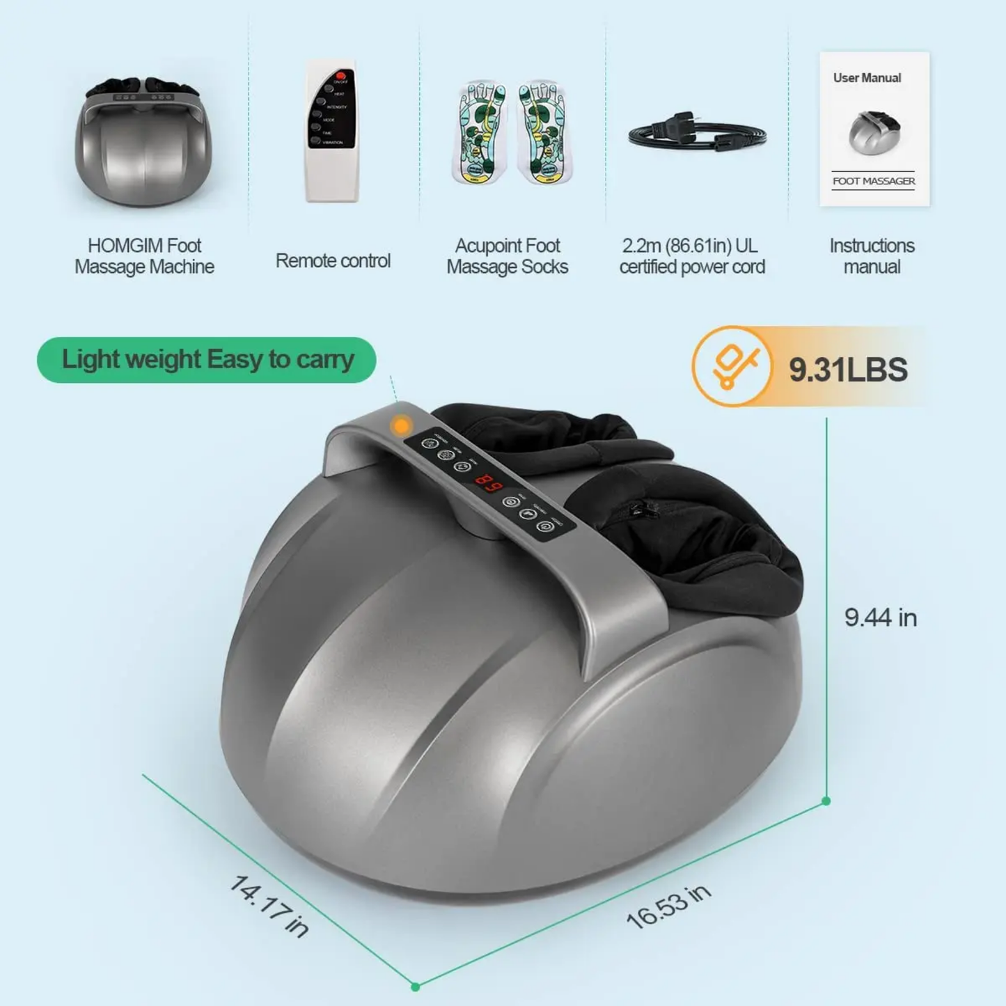 Masseur de pieds 6D avec chaleur