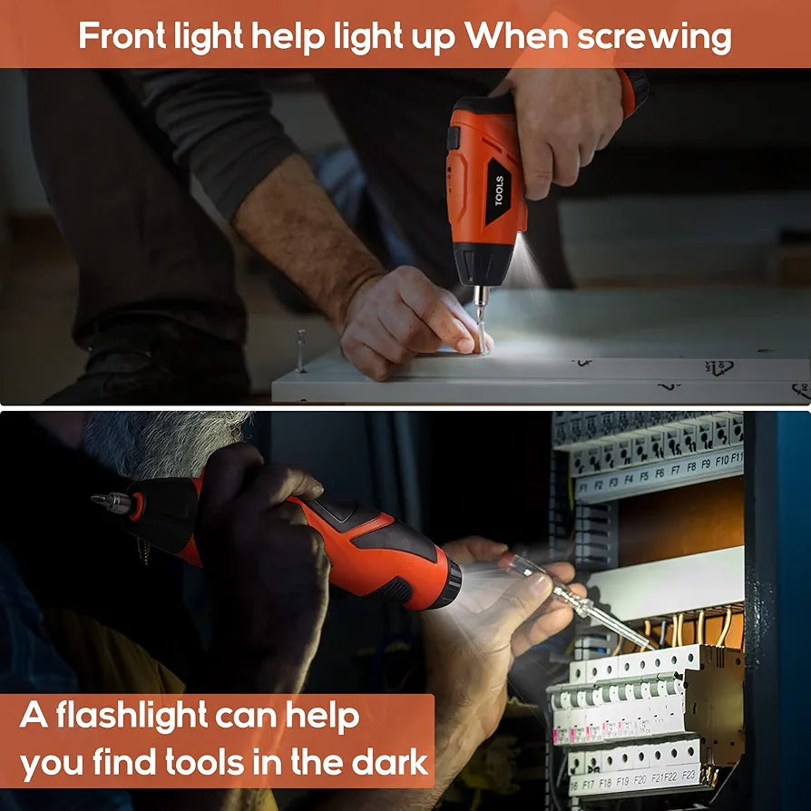 Tournevis électrique sans fil rechargeable avec tête pivotante