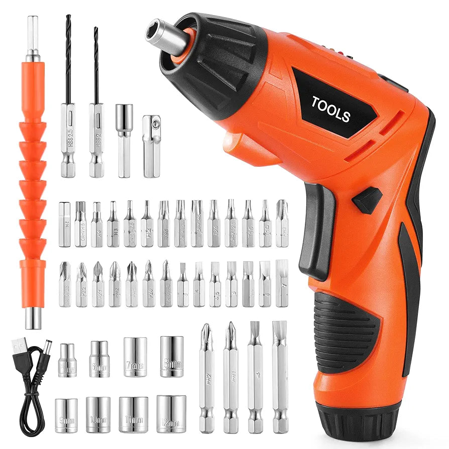 Tournevis électrique sans fil rechargeable avec tête pivotante