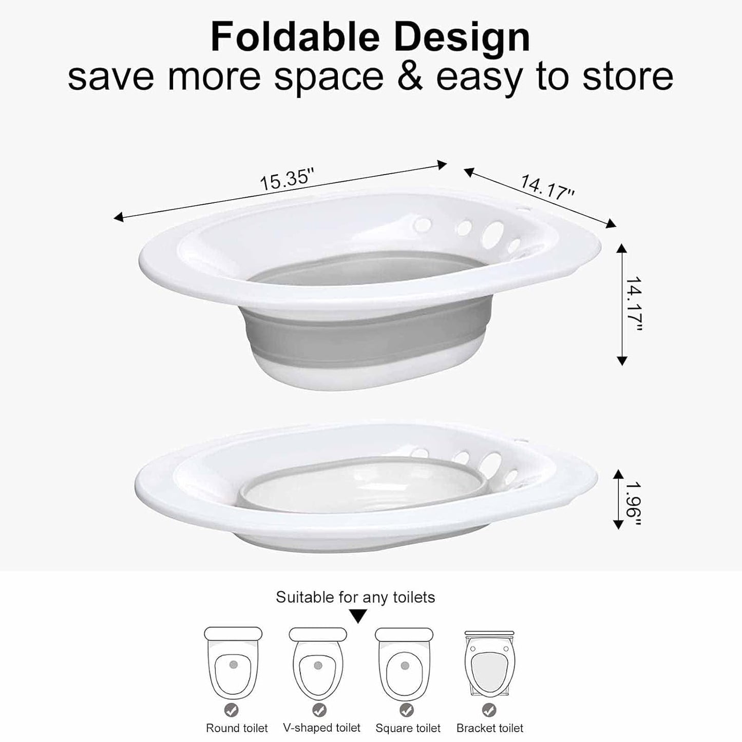 Baignoire de siège Pliable pour Les Soins Post-Partum au-Dessus des Toilettes