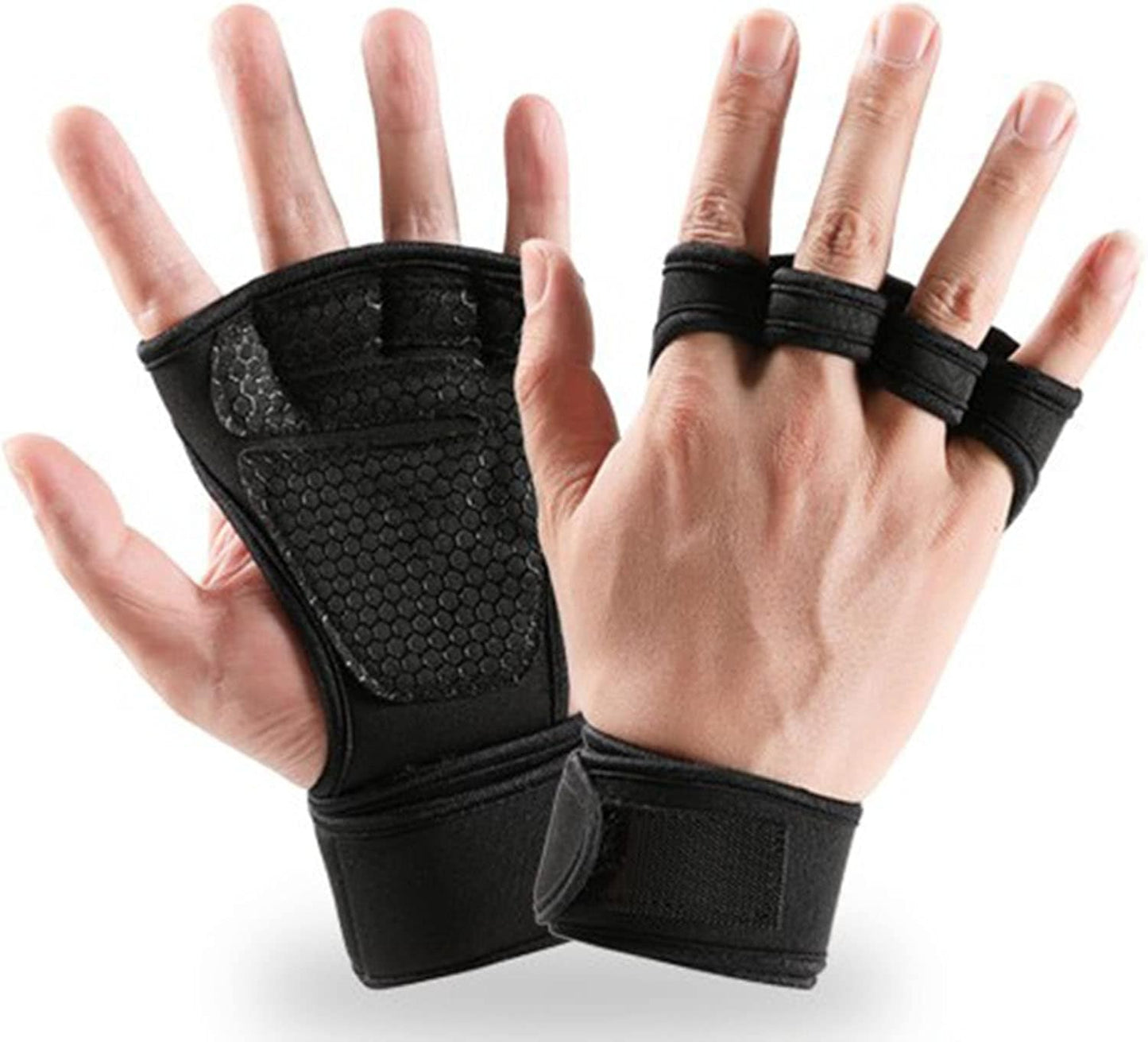 Gants de fitness antidérapants rembourrés en silicone respirant avec protège-poignet pour haltérophilie