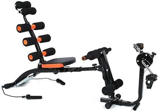 Banc multifonctions pour abdominaux fitness avec bande résistance et pedal