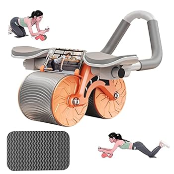 Roue abdominale à rebond automatique avec soutiens des coudes et tapis de protection des genoux