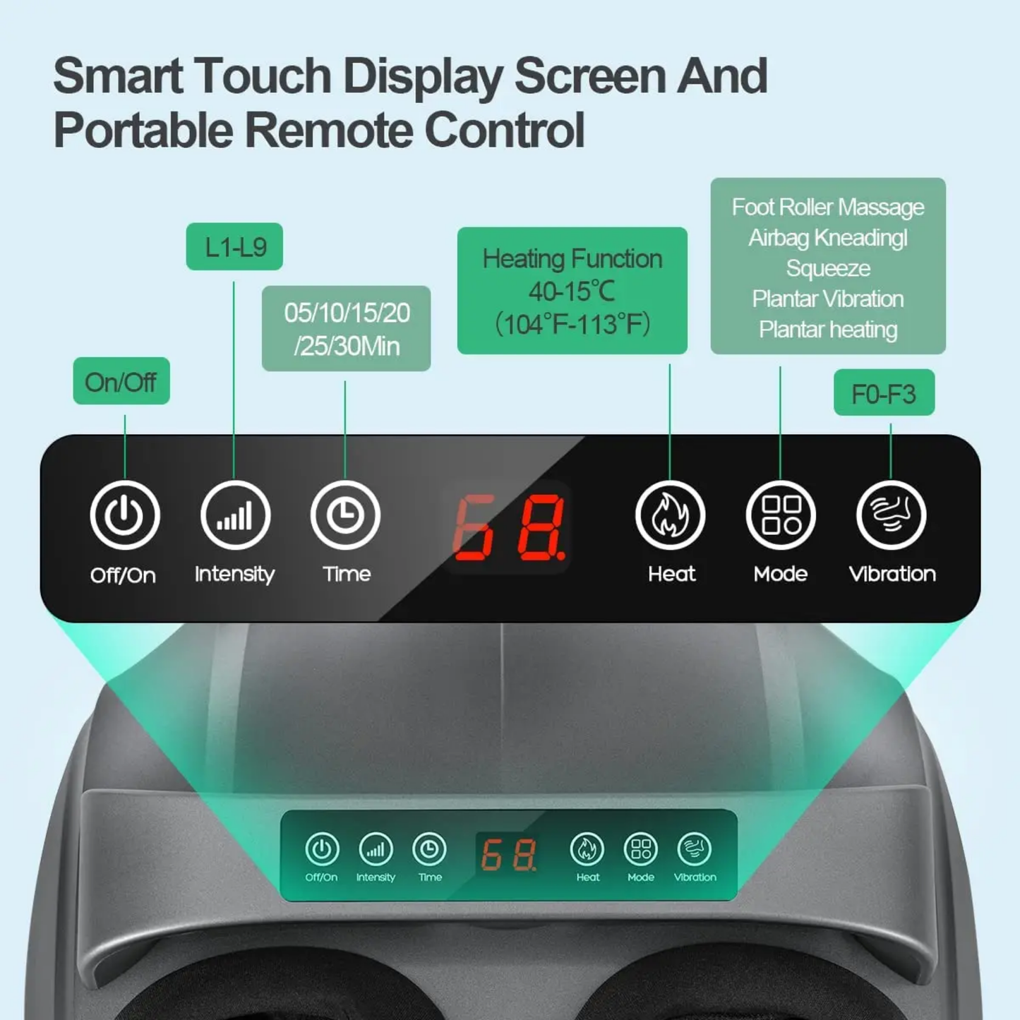 Masseur de pieds 6D avec chaleur