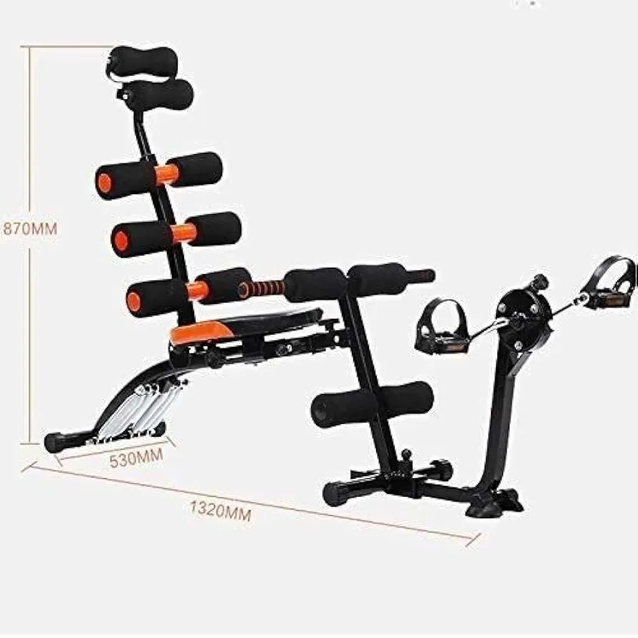 Banc multifonctions pour abdominaux fitness avec bande résistance et pedal