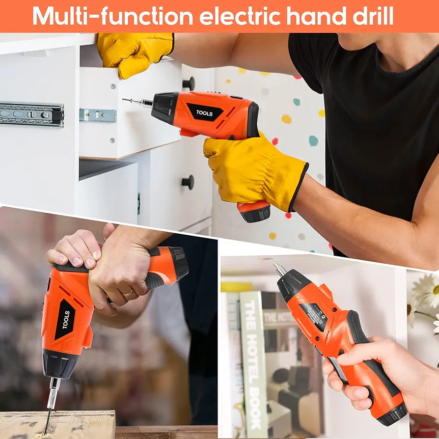 Tournevis électrique sans fil rechargeable avec tête pivotante