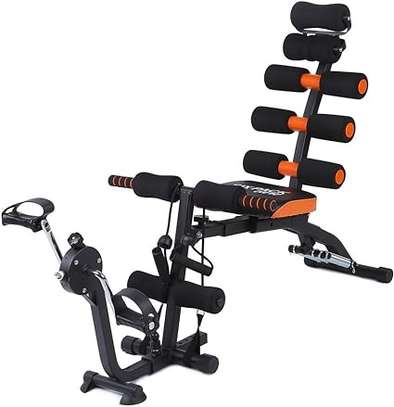 Banc multifonctions pour abdominaux fitness avec bande résistance et pedal