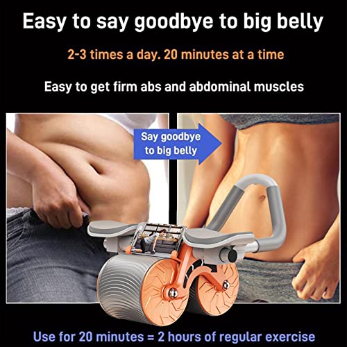 Roue abdominale à rebond automatique avec soutiens des coudes et tapis de protection des genoux