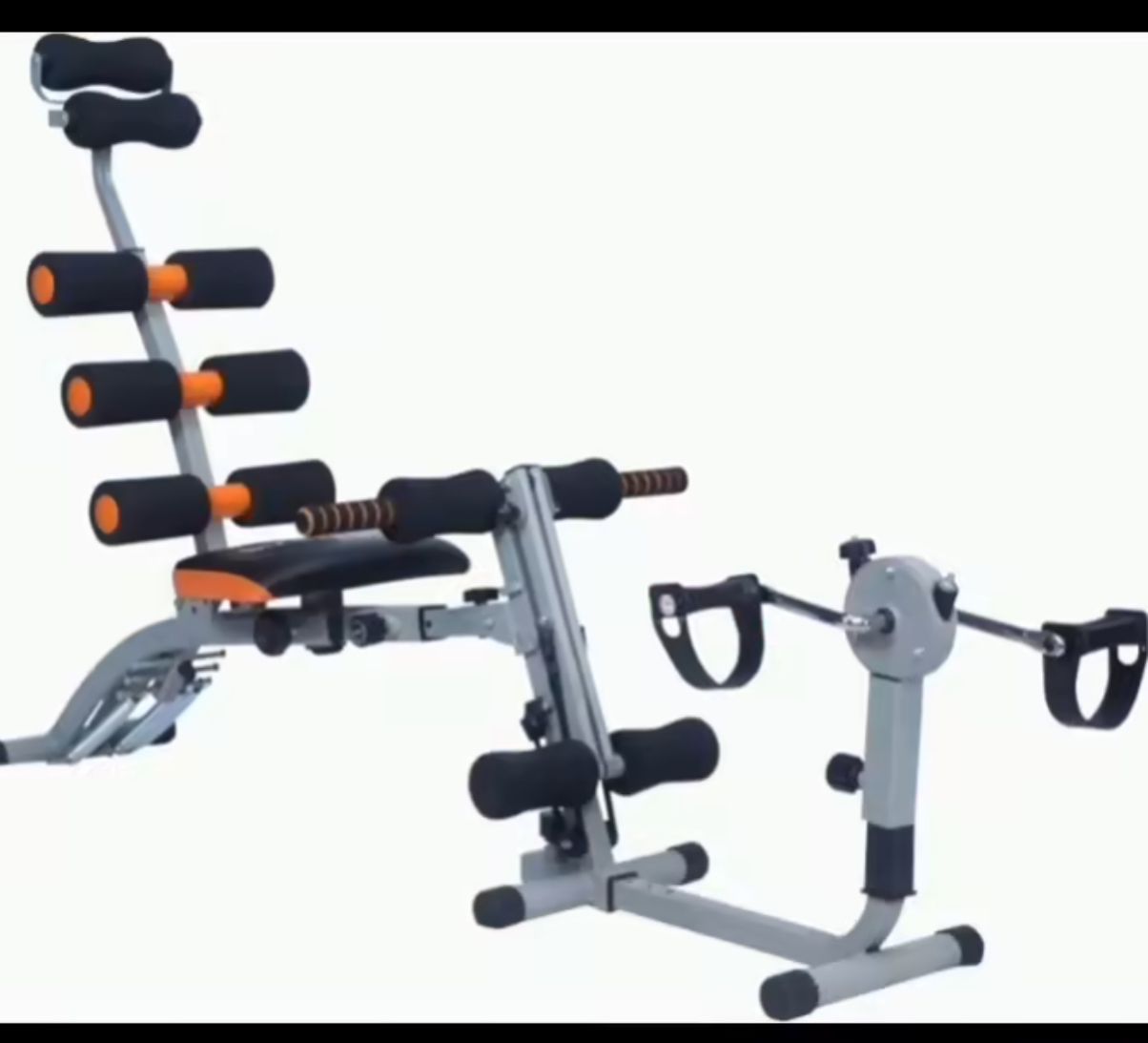 Banc multifonctions pour abdominaux fitness avec bande résistance et pedal