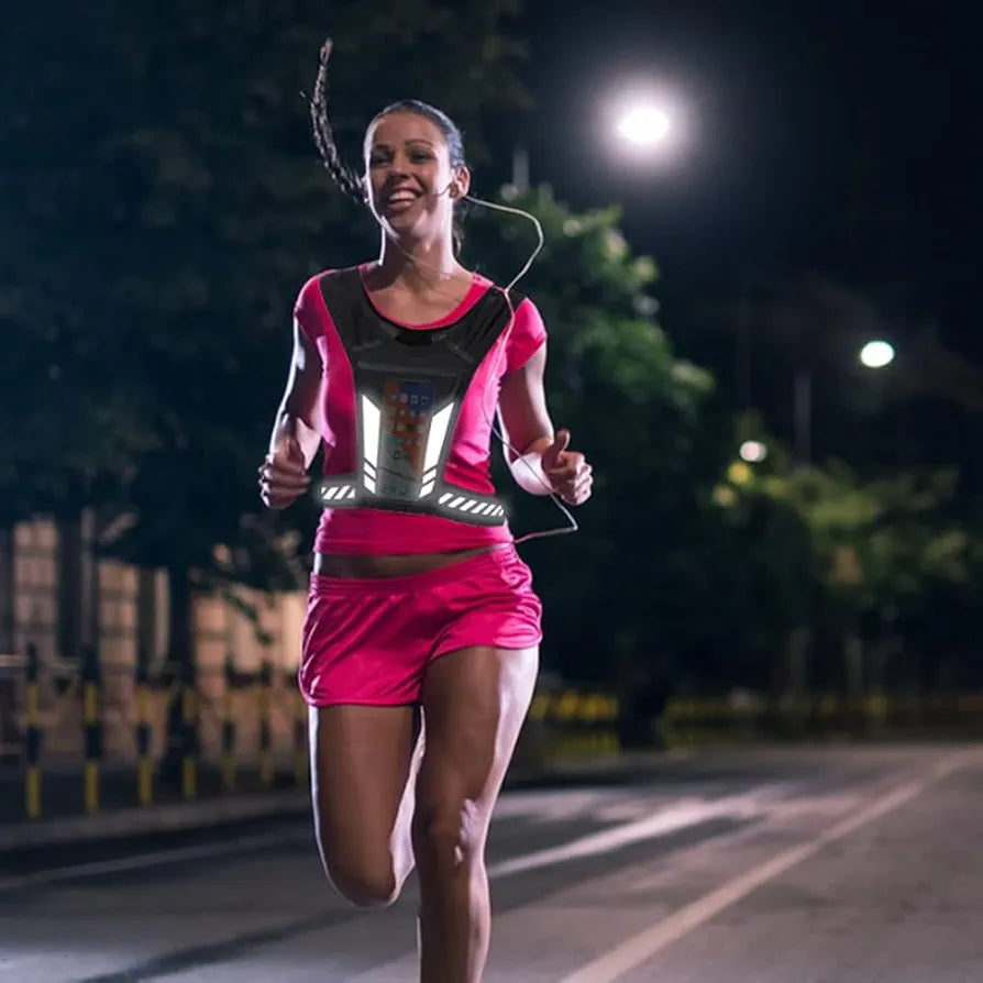 Veste de Running Porte-Téléphone et Bouteille d'Eau, Zip Reflectif, Adaptable et Respirante