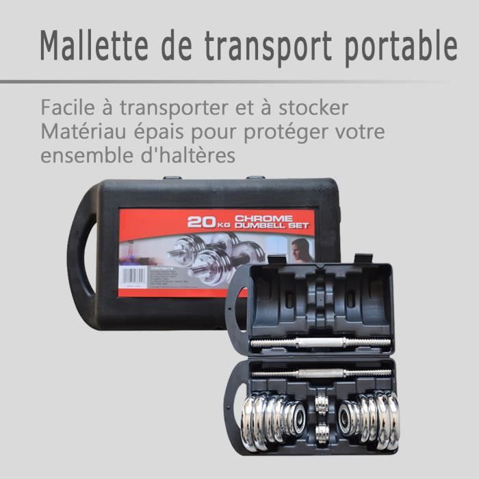 Kit d'haltères chromées 20KG York Fitness