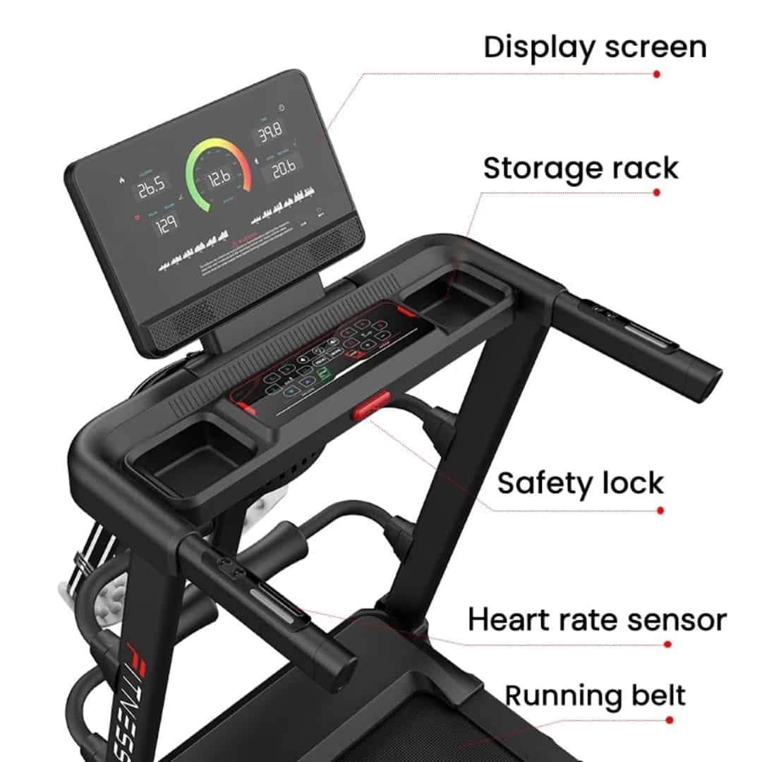 Tapis de Course électrique intelligent sans balais de 4 HP multifonctions et pliable - Lewndi Tech